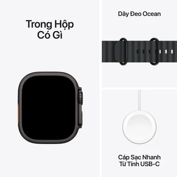 Apple Watch Ultra 2 (2024) LTE 49mm Viền Titanium Dây Đeo Ocean - Titan Đen