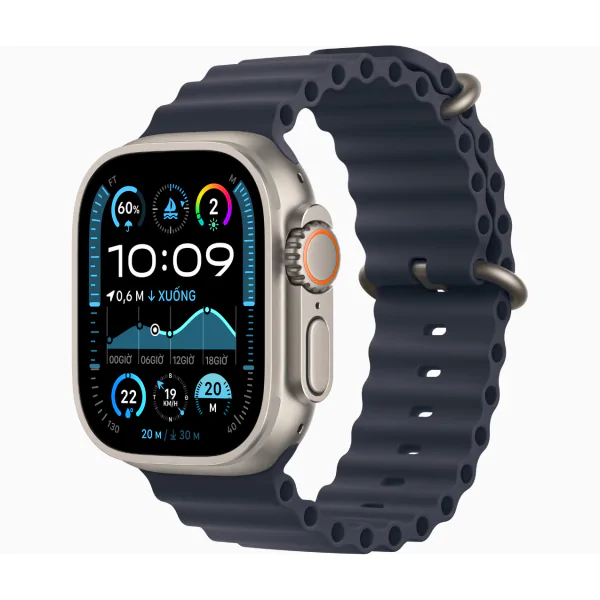 Apple Watch Ultra 2 (2024) LTE 49mm Viền Titanium Dây Đeo Ocean - Titan Tự Nhiên