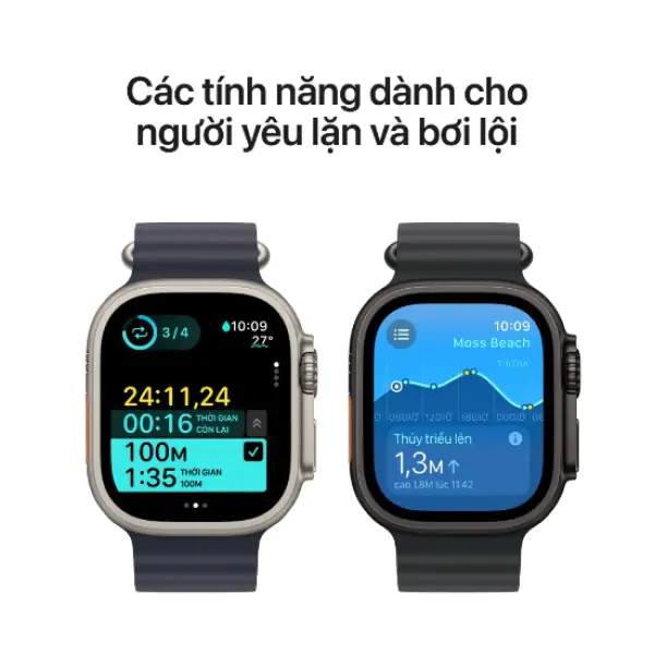 Apple Watch Ultra 2 (2024) LTE 49mm Viền Titanium Dây Trail Loop - Size M / L - Titan Đen