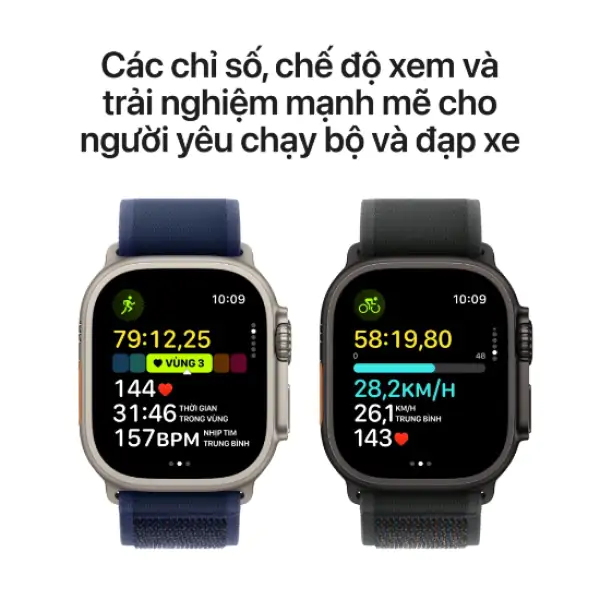 Apple Watch Ultra 2 (2024) LTE 49mm Viền Titanium Dây Trail Loop - Size M / L - Titan Đen