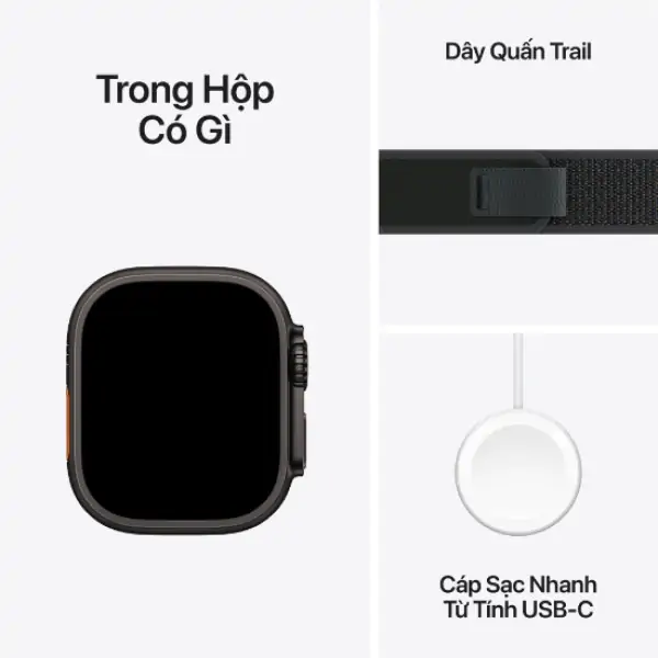 Apple Watch Ultra 2 (2024) LTE 49mm Viền Titanium Dây Trail Loop - Size M / L - Titan Đen