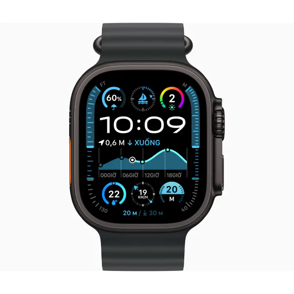 Apple Watch Ultra 2 (2024) LTE 49mm Viền Titanium Dây Trail Loop - Size M / L - Titan Đen