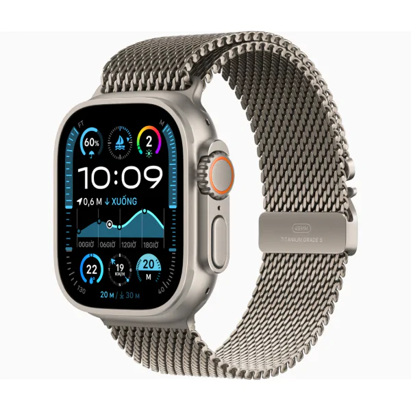 Apple Watch Ultra 2 (2024) LTE 49mm Viền Titanium Dây Milan - Size M - Titan Tự Nhiên
