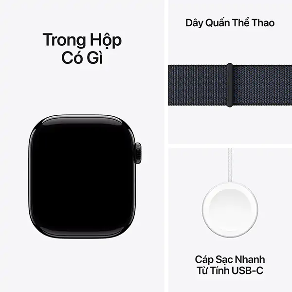 Apple Watch S10 GPS 42mm Viền Nhôm Dây Cao Su - Chính hãng VN/A - Size S/M