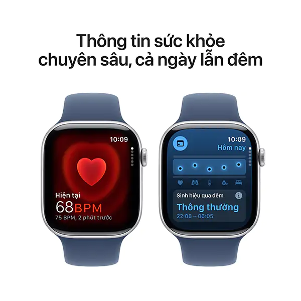 Apple Watch S10 GPS 46mm Viền Nhôm Dây Cao Su - Chính Hãng VN/A - Size M/L