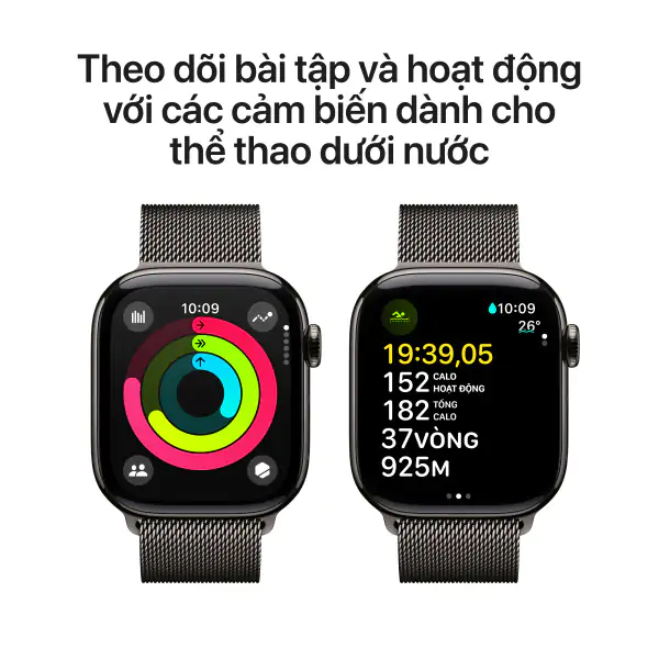 Apple Watch S10 LTE 42mm Viền Titan Dây Thép - Chính hãng VN/A