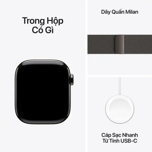 Apple Watch S10 LTE 42mm Viền Titan Dây Thép - Chính hãng VN/A
