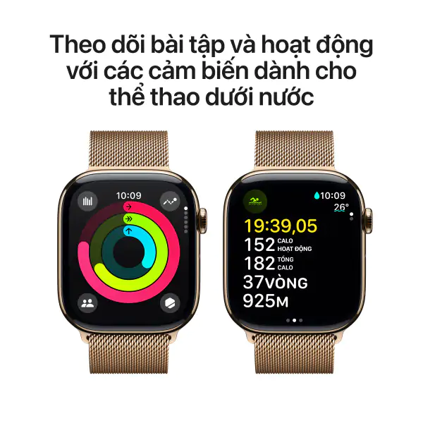 Apple Watch S10 LTE 46mm Viền Titan Dây Thép - Size S/M