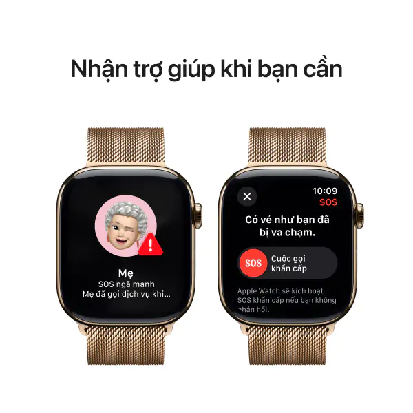 Apple Watch S10 LTE 46mm Viền Titan Dây Thép - Size S/M