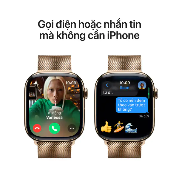 Apple Watch S10 LTE 46mm Viền Titan Dây Thép - Size S/M