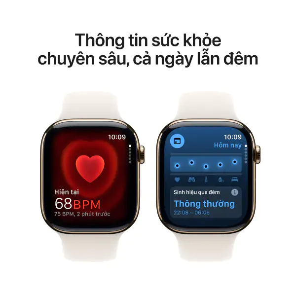 Apple Watch S10 LTE 46mm Viền Titan Dây Cao Su - Chính Hãng VN/A - Size M/L