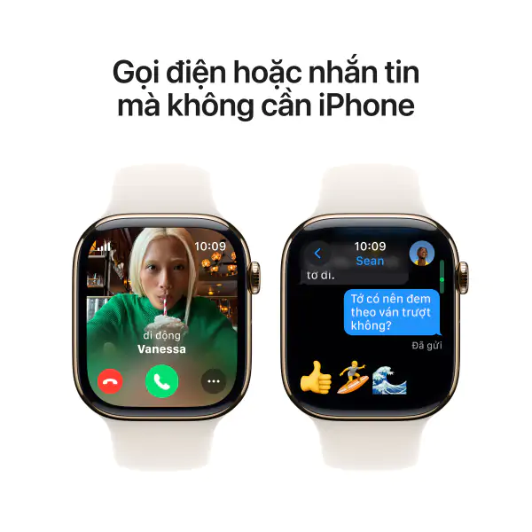 Apple Watch S10 LTE 46mm Viền Titan Dây Cao Su - Chính Hãng VN/A - Size M/L